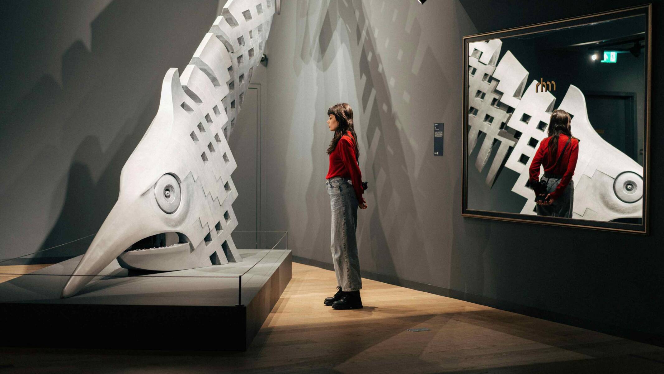 Woman visiting Biennale